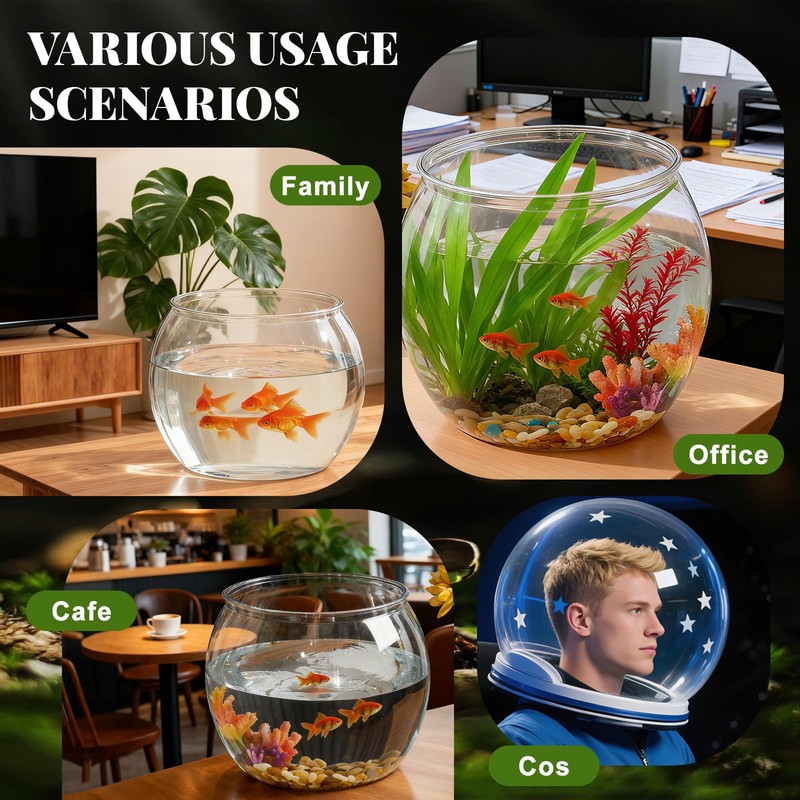 Geelin 5 Gallon Plastic Fish Tank Large Bowl Shatterproof with