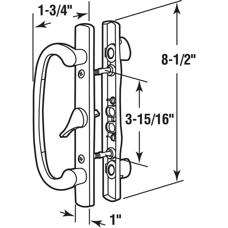 Prime-Line C 1317 Mortise Style Sliding Patio Door Handle Set