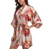 Laurel Snow Women's Floral Satin Robes Bride Bridesmaid Getting Ready
