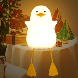 Hinittey Duck Night Light, Silicone Duck Lamp, Cute Bedside Duck Goose Funny Nightlight with Dimmer and Timer for Room Decor, Duck Gifts for Girls,Boys, Women, Little Ones- Duck