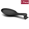 Spoon Rest, E-far Matte Black Stainless Steel Spoon Ladle Holder