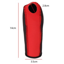 Genuine Leather Brake Cover for All Vehicles, Universal, High Quality, High Quality, Protection, Parking Brake, Handbrake Cover (Red and Black)