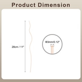 uxcell 20Pcs Wavy Rattan Reed Diffuser Sticks, 28cm/11 Natural Wooden Rattan Fragrance Diffuser Refill Sticks Replacement for Home, Bedroom, Hotel, Office, Bathroom Shelf Decor (Wood)