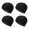 TUONYIS 4 Pieces Swimming Caps, Elastic Swim Caps, Comfortable Fabric Swimming Hat, Light Swimming Cap for Water Sports, Non-Slip Swimming Hat for Kids Adult Teenager (Black) (Black)