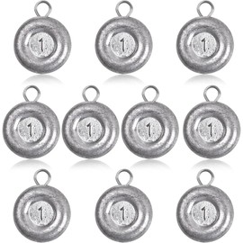 Pfeibk Fishing Weights Sinkers Disc Sinkers, Coin Fishing Sinkers Surf Fishing Weights Saltwater Bottom Trolling Catfish Weights, Heavy Fishing Weight Assortment 1oz 2oz 3oz (1oz-10pcs)