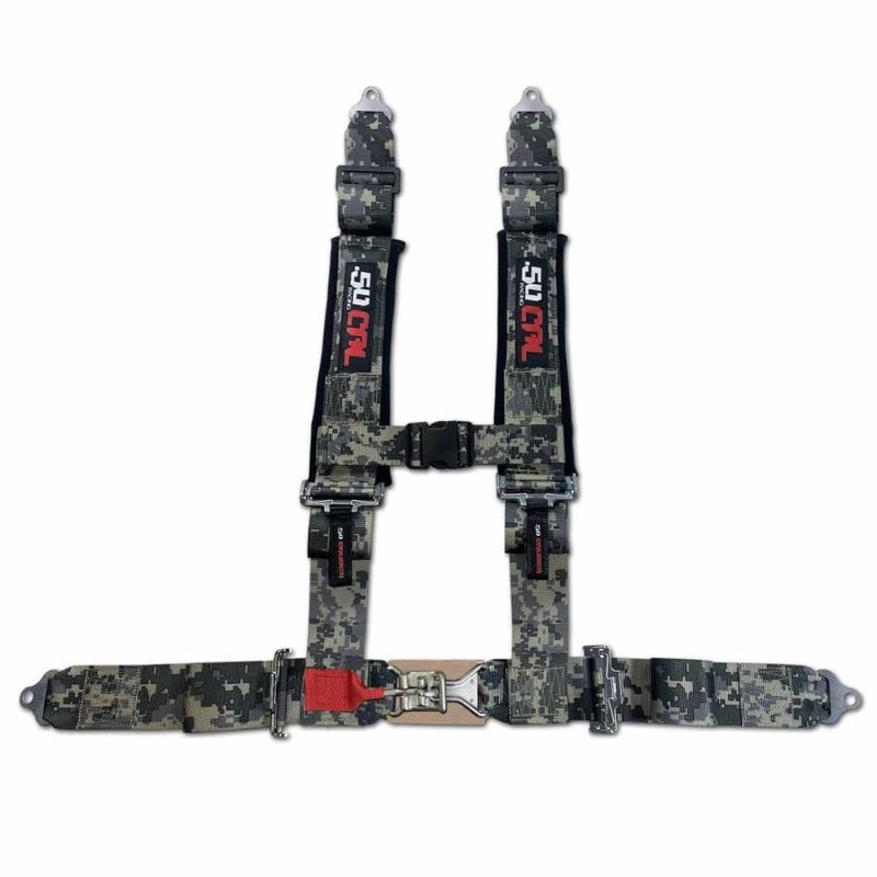 Black 4 point harness for bucket seat with quick latch