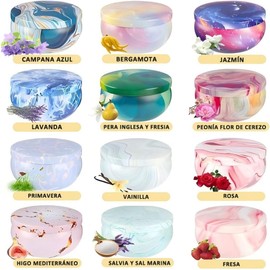 Velas Aromaticas, 100% Cera de Soya Natural, Velas Perfumadas Regalo Mujer, Alivio, Antiestrés,ayudar a dormir,Velas de Aromaterapia para Yoga,Baño,Madre, Navidad,Día de San Valentín (12)