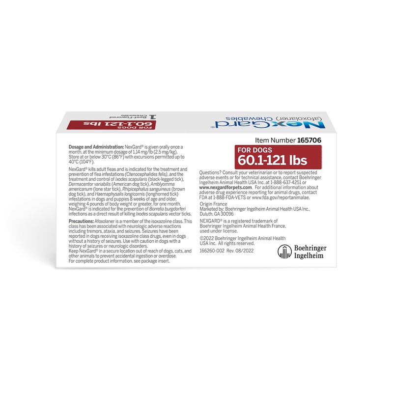 NexGard® (afoxolaner) Flea and Tick Protection for Dogs Oral Soft