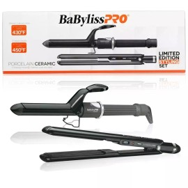 BaByliss PRO Porcelain Ceramic Flat Straightening & Curling Iron DV 1"  BPPP3UC