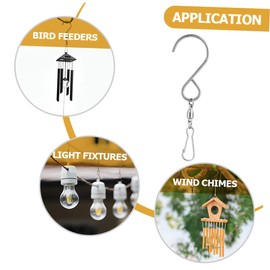Totority 10pcs Stainless Steel Swivel Hooks for Hanging Wind Chimes Lanterns Plant Decor Secure Plant Hooks for Use for Storage Display