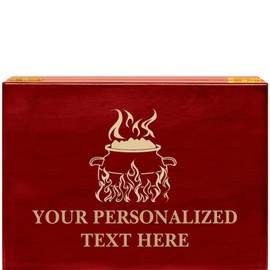 Crown Awards Chili Cook Off Rosewood Humidor Gift, Customize with Your Own Text Engraving