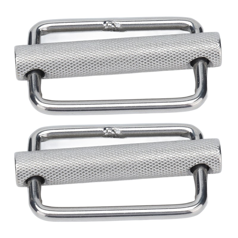 2Pcs Slide Buckle 316 Stainless Steel Rectangle Adjustable Knurled Roller