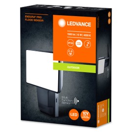 Ledvance LED Floodlight, Light for Outdoor Use, Warm White, 151 mm x 56 mm x 205 mm, Endura Pro Flood, dark grey, 15W