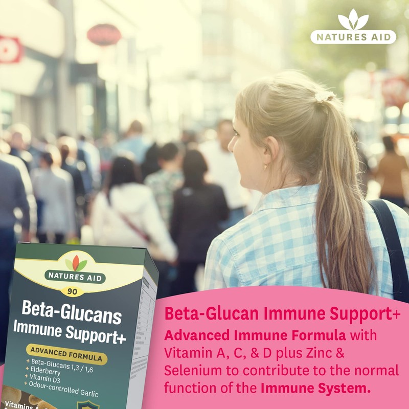 Natures Aid Beta-Glucans Immune Support + 90 Tablets (Award-winning Formula,