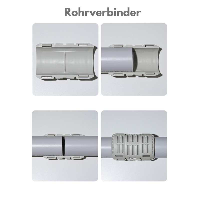 Pipe Connector M25 - Sleeve for Smooth Pipes, 4 Half