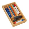 Relaxdays Bamboo Drawer Organiser 4 Compartments H 4 x W