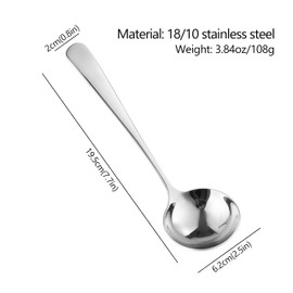7.8 inch Gravy Ladle, Small 18/10 Stainless Steel Ladle for Sauce and Soup