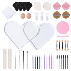 Cobahom 153 Pcs Acrylic Makeup Mixing Palettes Non-Crack Makeup Tray with Metal Spatulas, Disposable Nail Palette Papers for Foundation Eye Shadow Nail Polish Pigment Blending (Clear)