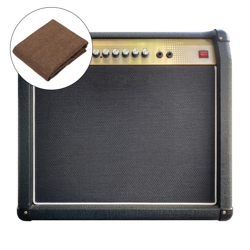 sourcing map Coffee Speaker Grill Cloth 40"x58" Stereo Box Fabric