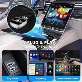 YiYunTE 2 in 1 Wireless Carplay Adapters & Android Auto Wireless Adapter, Bluetooth Plug and Play Car Play Adapter Converts Wired to Wireless, Mini USB Carplay Dongle and Android Auto Adaptors
