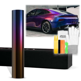60"x60" (5FTx5FT) Roaring Purple PET Galaxy Dust Gloss Chameleon Metallic Color Shift Color Change Vinyl Wrap Auto Sticker Decal Film Sheet Bubble Free Air Release Technology with Tool Kit