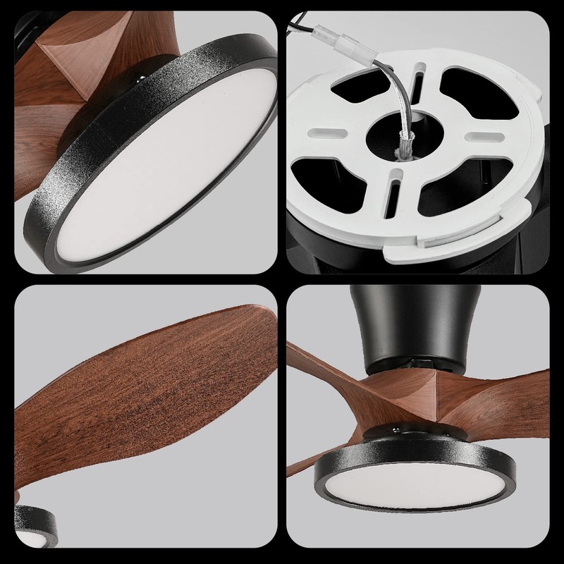 ocioc Quiet Ceiling Fan with LED Light DC motor 32