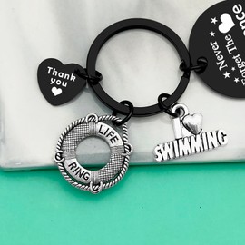 Thank You Swimming Coach Gift Inspiration Keyring Gift Swimming Lover Friend Gifts Instructor Appreciation Gifts for Women Men Christmas Keyring Present for Swim Team Birthday Presents for Swimmer