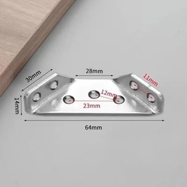 20Pcs Stainless Steel Corner Angle Brackets for Wood Furniture Heavy Duty Triangle Brackets with Screws for Shelves, Cabinets, Tables, Chairs & Desks