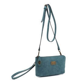 Liz Soto Tina - Carteras de muñeca para mujer - Muñequera convertible a bolsa de hombro o bolso, bolso de muñeca, verde azulado