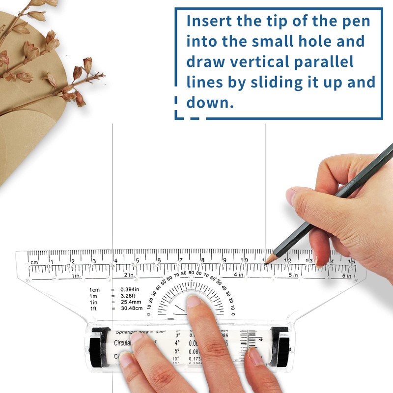 2 Pcs Plastic Measuring Rolling Ruler, 6 Inch Drawing Roller