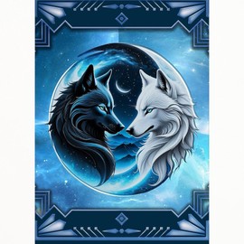 CafePress Two Majestic Wolf Heads Standard Size Playing Cards