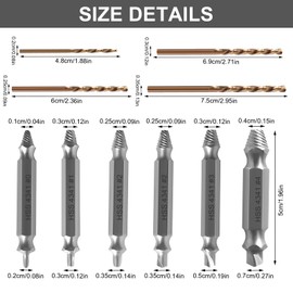 6 Piece Screw Extractor Set with 4 Spiral Drill Screws Extractor Screw Extractor Screw Extractor Screw Extractor for Drilling Removal Damaged Screws