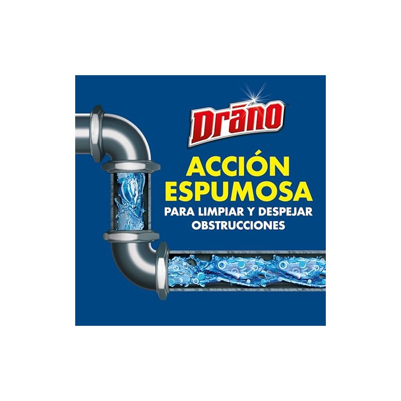 Drano Destapacaños, Espuma, Olor Neutro, Dual Force Foamer, 500 ml