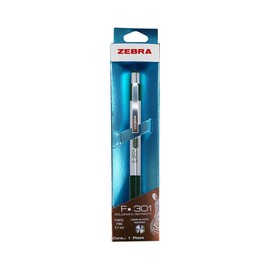 Zebra Bolígrafo Retráctil De Acero Inoxidable F-301 Punto Fino (0.7 mm) Estuche Metalizado 1 Pieza Tinta Verde Cuerpo Verde.