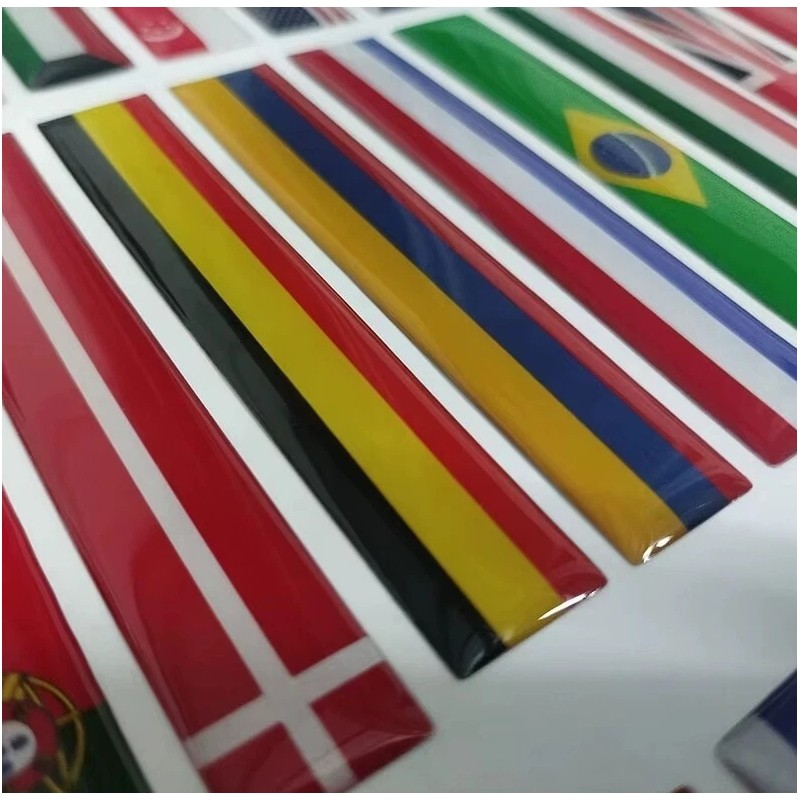 DIGIART INTERNATIONAL ITALY ITALIAN FLAG 3D EPOXY CAR EMBLEM SET