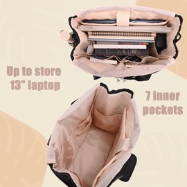 CROTIRAD Bible Cover Bag for Women with Water Bottle Pockets, Bible Case Church Bag for Bible Study Items with Shoulder Strap, Black