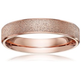 LOVE Beauties 4mm Women's Titanium Rose Gold Wedding Band Ring (7.5)