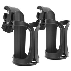 Pack of 2 Drink Holders for Pushchairs, 360 Degree Rotation, Dummy Bottles, Coffee Holder, Bicycle Bottle Holder for Bicycles, Mountain Bikes, Pushchairs and Wheelchair