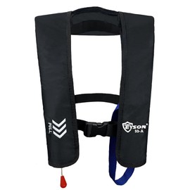 Eyson Unisex Adult Automatic Inflatable Life Jacket Vest with Zippered Pocket (Black)