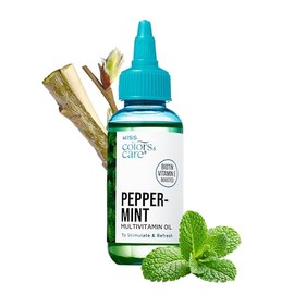 Kiss Colors & Care Aceite multivitamínico de menta para el cabello y el cuidado de la piel, infundido con biotina, vitamina E y aceites naturales para una hidratación y reparación de larga duración, 2.5 onzas líquidas