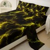 QOOMO Yellow Lightning Fitted Sheet Set Queen Size,Modern Neon Glowing