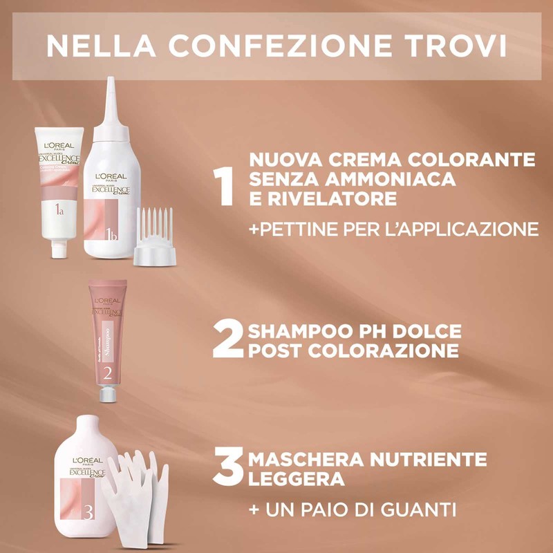 3 x L'Oréal Paris Excellence Cream Universal Nude Colouring Permanent