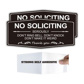 Gialer No Soliciting Door Sign or Wall for House/Office/Home,9x4 inch Home Decor Go Away Signs, Thick Acrylic Self-Adhesive Modern Design Accessories(Type XL 2pcs)