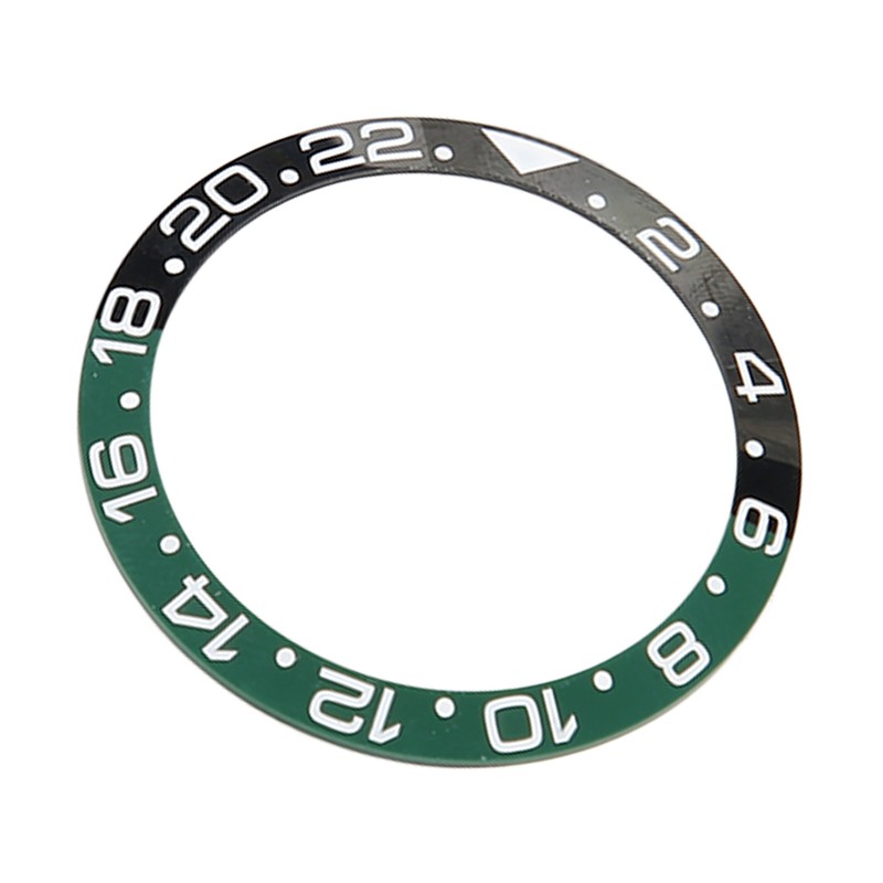 38mm Diameter GMT Watch Bezel Insert Ring Black Green Base