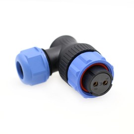 SZRMCC SP21 Connector Right Angle 2 Pin Female 12V 30A Circular Aviation Connector Plug IP68 Waterproof Industrial for BLUETTI AC200MAX Solar Power Station (Female)