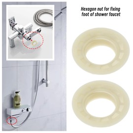 SING F LTD 4Pcs Sink Tap Back Nut 3/4" BSP Plastic Back Nuts Accessories for Bathroom Basin Taps Mixers Round Faced Flanged Back Nuts Home Tools White