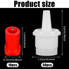 60 Pack Glue Nozzle Replacement Kit Eyelash Glue Nozzle Tips Lash Lash Adhesive Bottle Pins Eyelash Adhesive Bottle Plug Mouth Tips for Home Salon Extensions Tools