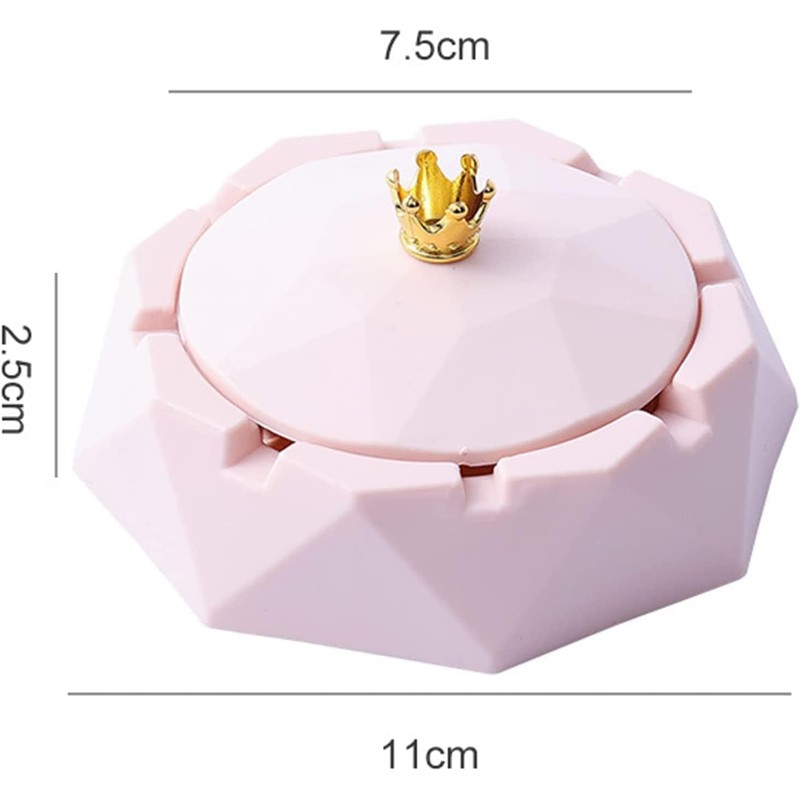 Stainless Steel Ashtray with Lid, Windproof Indoor/Outdoor Ash Holder for
