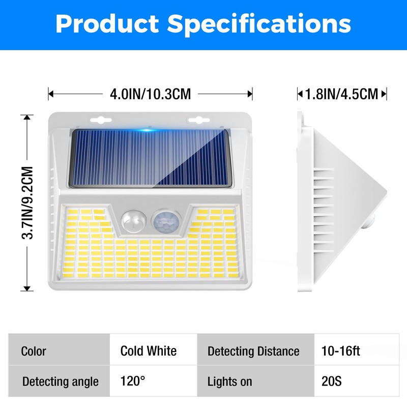 Peasur White Solar Lights Outdoor Waterproof, 6Pack 140LED Solar Powered