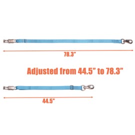 Adjustable Nylon Cross Tie for Horse（2 Pack）- with Strong Panic Snap and Bull Snap, Adjusts Length from 44.6" to 78.5" (Black)